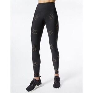 Beach Riot Star Studded Leggings Black Gold Size Large Workout Casual Gym